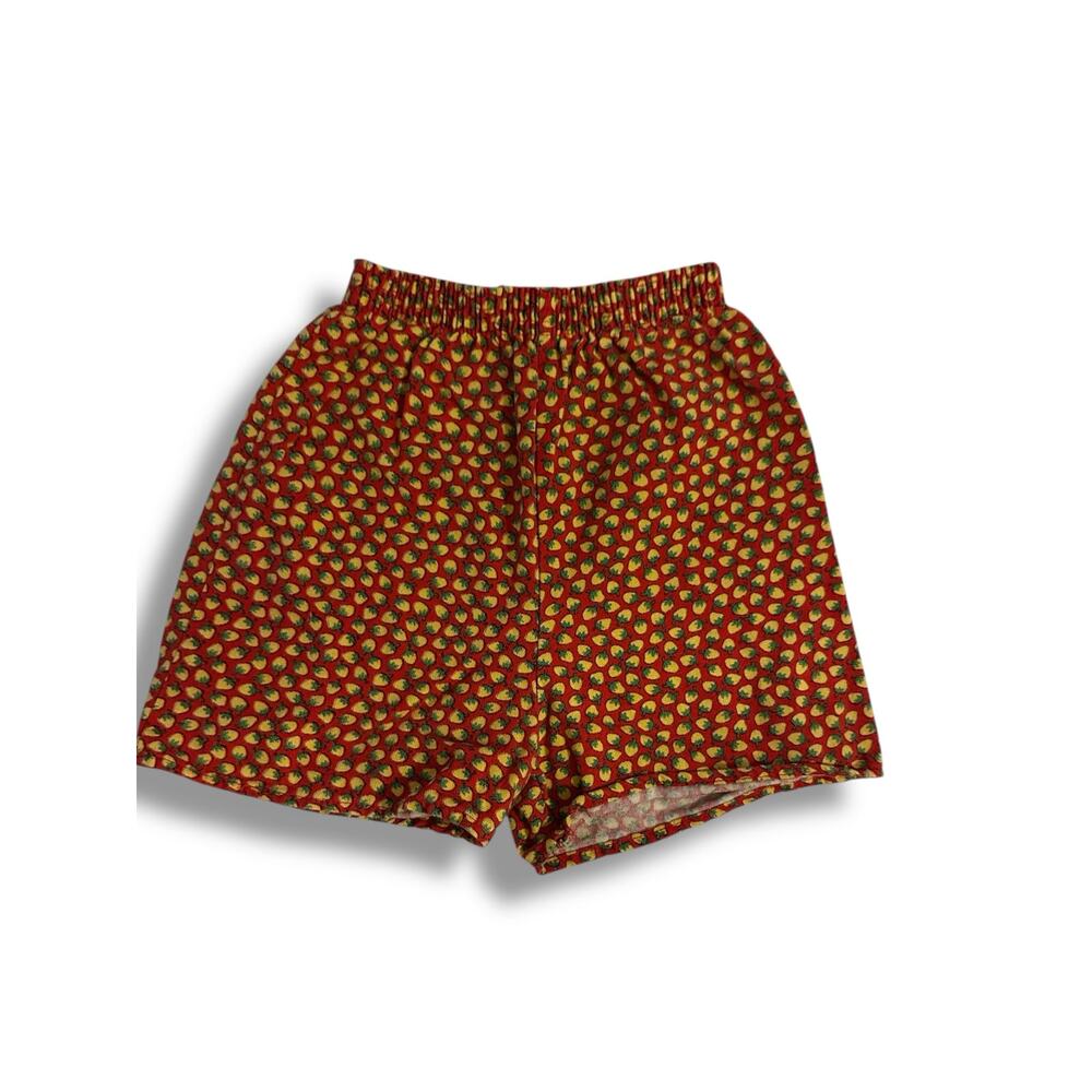 Vintage Sears Strawberry Print Shorts Girls Size 6X Cottagecore 80s 90s